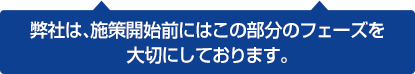 弊社は、施策開始前にはこの部分のフェーズを大切にしております。